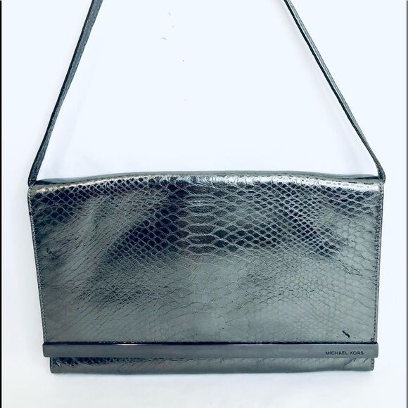 Michael Kors Tilda Python-Embossed Clutch Bag - Picture 5 of 15